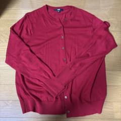 UNIQLO 100%ウール カーディガン XL レッドのサムネイル