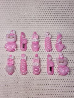 ネイルチップ 現品 量産型 地雷系 平成女児 ピンクのサムネイル