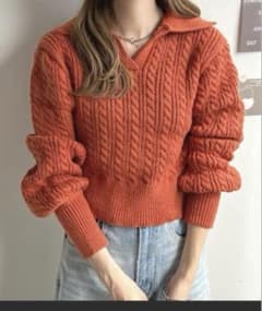 新品未使用品　襟付きVネックニットのサムネイル