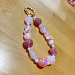 ハンドメイド ピンク系 携帯ストラップのサムネイル