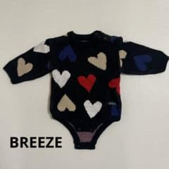 Breeze ベビー ニット ロンパース ハート柄 ブラックのサムネイル