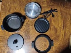 卓上IH調理器 本体 鍋 グリルプレート付きのサムネイル