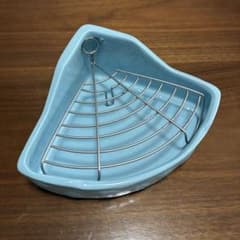小動物用 コーナートイレ 陶器製 水色のサムネイル