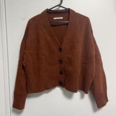 【古着】ニット S オレンジ カーディガンのサムネイル