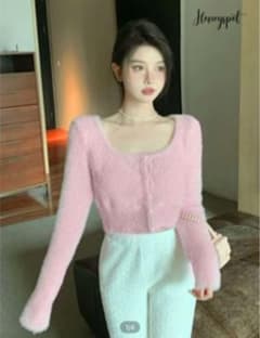 shein ピンクニットカーディガンのサムネイル