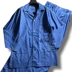 【希少XL】エルメス ヴィンテージ パジャマ セットアップ Hロゴ 刺繍 青