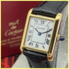 外装新品仕様 カルティエ ヴェルメイユ プレマストタンクSM 手巻時計 A160