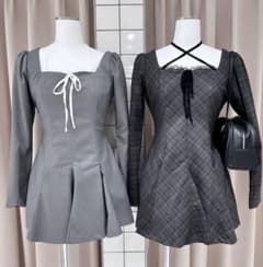 完売商品】BUBBLESパネルフレアガーリーワンピース グレー S - メルカリ