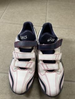 asics トレーニングシューズ マジックテープ ホワイト ネイビーのサムネイル