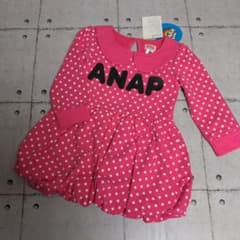 未使用　ANAP　KIDS　トレーナーワンピース　ドット柄　90cmのサムネイル