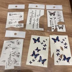 蝶と花のタトゥーシール 6枚セットのサムネイル
