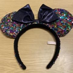 ディズニー　スパンコール　カチューシャ　黒のサムネイル