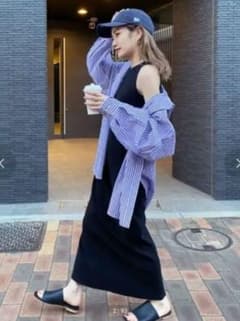 アングリッド　ストライプルーズシャツ　ブルーのサムネイル