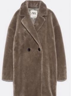 zara ボア テディベア コート xs ミンクのサムネイル