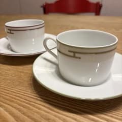 HERMES エルメス リズム カップ＆ソーサー 2客 レッド グリーン 廃盤のサムネイル