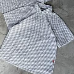 BELVET Cropped checkered shirt 白 ホワイト M - メルカリ