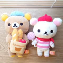 리락쿠마 코릴락쿠마 봉쥬르 파리 모아 봉제인형 2점 세트