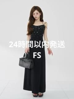 Darich ダーリッチ レディビジューキャミロングワンピース ブラック FS