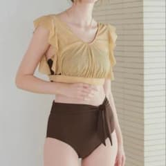 sea dress 水着 ビキニ フリル ベージュ ブラウン 未着用 L