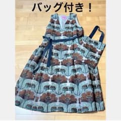 バッグ付き！ peu pres プープレ コスモス 刺繍 ノースリーブワンピース バッグ付き！ peu pres プープレ コスモス 刺繍 ノースリーブ