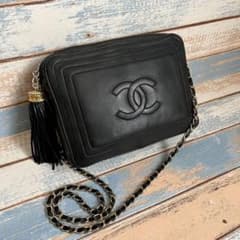 美品★正規CHANELフリンジ付きデカココ チェーンバッグ★箱・保存袋付きのサムネイル
