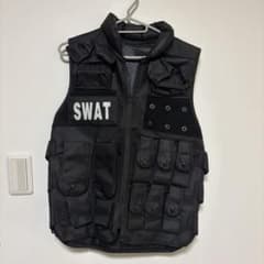 SWAT タクティカルベスト レディースL 黒 コスプレ サバゲー ハロウィンのサムネイル
