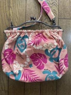ハンドメイド　ハワイアン柄　がま口バッグのサムネイル
