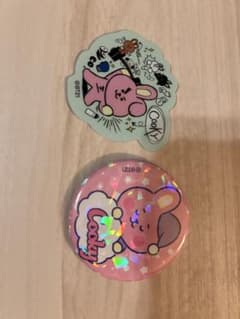 BT21 Cooky Sticker and Pin Badge Set