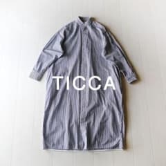美品 TICCA 3万円 ストライプ柄シャツワンピース ティッカ ロング