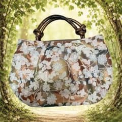 Mori Girl Ethnic Antique-Style Floral Lace Embroidered Handbag with Butterfly Design