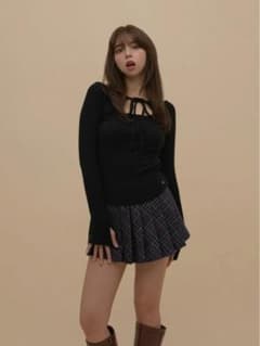 andmary Nini ribbon tops black 正規品 - メルカリ