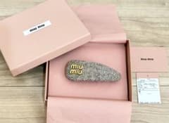 【最終値下げ】miumiu ミュウミュウ　シェブロン ウール ヘアクリップ 最終値下げ】miumiu ミュウミュウ シェブロン ウール ヘアクリップ