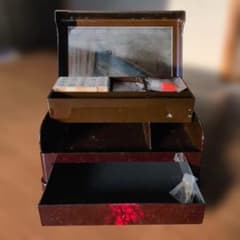 【美品 昭和レトロ】桂由美デザイン 漆器 2段文箱のサムネイル