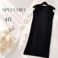 極美品 SPECCHIO スペッチオ プリーツ ロングワンピース 40 L 黒