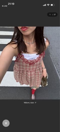 フリルチェックバルーンキャミビスチェのサムネイル