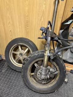 ライブディオZXホイール 金サス前後セットキャリパーステムマスター