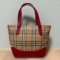 BURBERRY Nova Check Mini Handbag Red - メルカリ