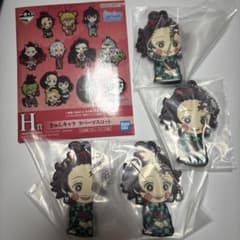 이치 반 쿠지 귀멸의 칼날 H상 쿤 캐릭터 러버 마스코트 탄자 4개 세트