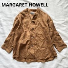 美品】 マーガレットハウエル 24ss リネンシャツ 長袖 M ブラウン 人気