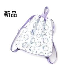 新品】ANNASUIminiアナスイミニフラワーリース柄マチ付ナップサック花