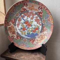 有田焼 静山作 飾皿 大皿 鳳凰 龍 牡丹 縁起物 - メルカリ