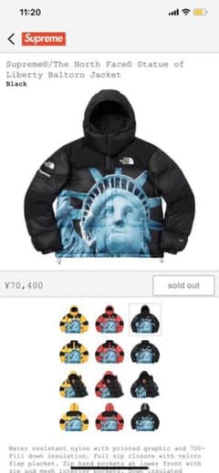 supreme × TNF バルトロジャケットのサムネイル