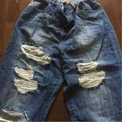 PUNYUS   クラッシュデニムパンツ   サイズ4のサムネイル