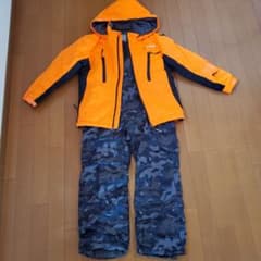 スキーウェア 子ども用 オレンジ/ブラック 150 - メルカリ