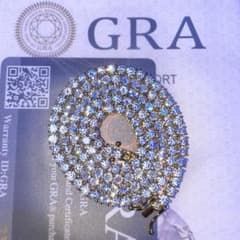 モアサナイト テニスネックレス 3mm45cm ゴールド 鑑定書付きhiphop