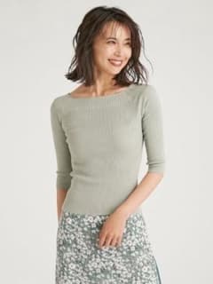 FRAY I.D デコルテリブニット ミント
