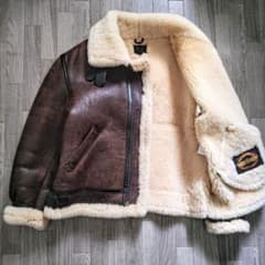 極美品/希少XXL B-3 フライトジャケット レザー ムートン ダーク