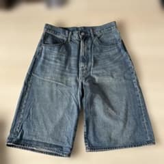 GU ジーユー デニムハーフパンツ ジーンズ ショーツ ウォッシュブルー Sのサムネイル