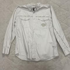 ハーレーダビッドソン グレー長袖シャツ XL 古着のサムネイル