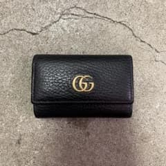 GUCCI グッチ GGマーモント 6連キーケース レザー ブラック×ゴールド